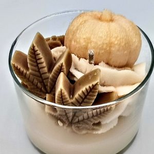 bougie chantilly citrouille blanche et doré