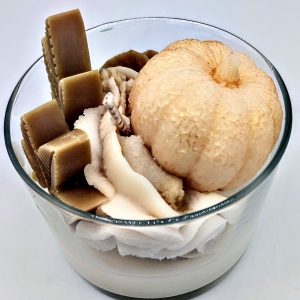 bougie chantilly citrouille blanche et doré