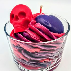 bougie chantilly halloween gothique crane rose