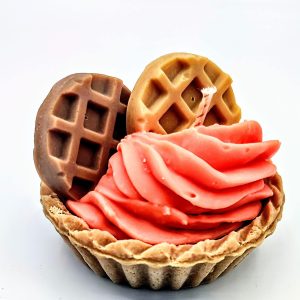 bougie tartelette chantilly et gaufrettes